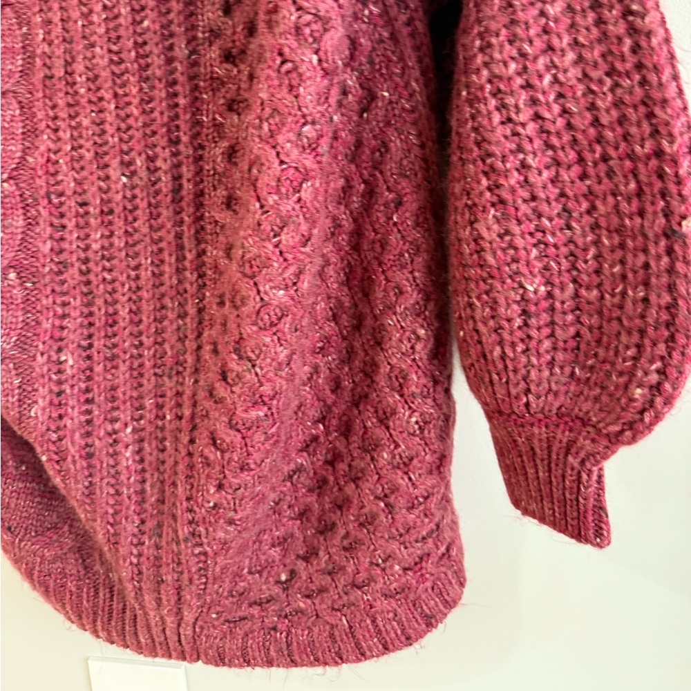Free People New Dream Spillover Sweater - Wine Red - Size Small - NWT - Picture 10 of 16